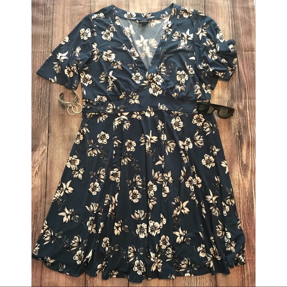 Torrid Blue Print Dress Size 2 (size 18/20)
